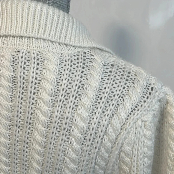 NWOT Wool Blend Sweater Crystal Buttons Collar, Size M - Picture 5 of 10